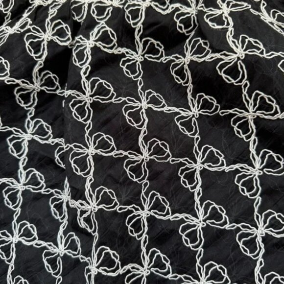 NWT Lisa Says Gah Molly Skirt in Bows Ribbons Black White XS/S Oversized - Picture 3 of 6